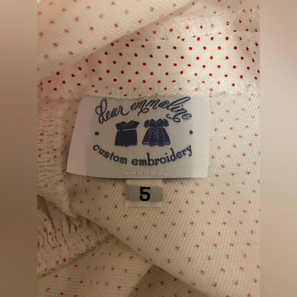Girls White Dress With Red Polka Dots‎ Size 5 Toddler